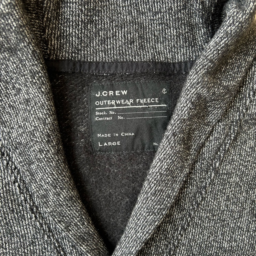 J. Crew Outerwear Fleece Heather Black Men’s Button Front Cardigan Size Large - Picture 3 of 9